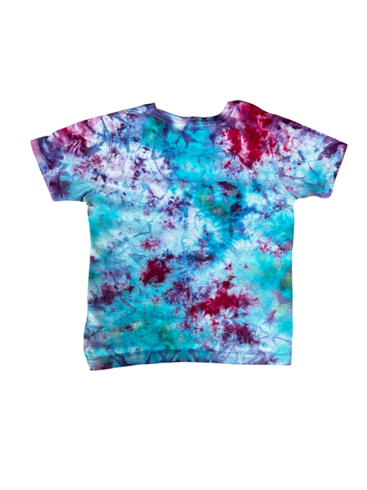 Toddler 5T Blue Fuchsia and Purple Scrunch Ice Dye Tie Dye Shirt