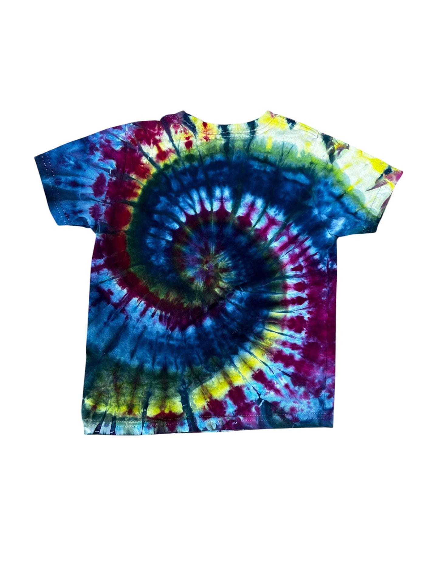 Toddler 5T Blue Green Yellow and Purple Spiral Ice Dye Tie Dye Shirt