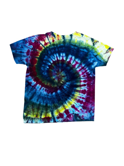 Toddler 5T Blue Green Yellow and Purple Spiral Ice Dye Tie Dye Shirt