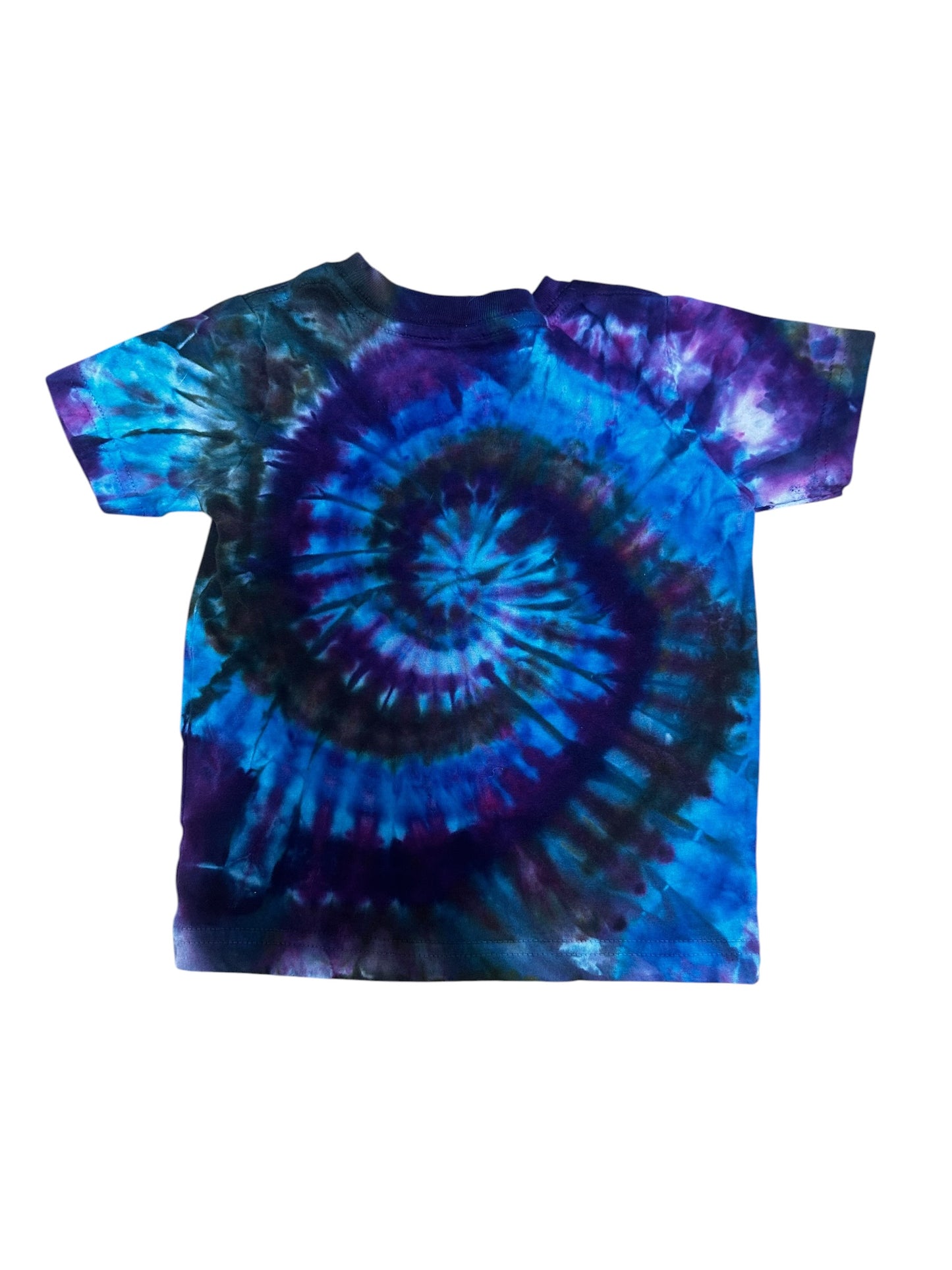 Toddler 2T Blue Black and Purple Spiral Ice Dye Tie Dye Shirt