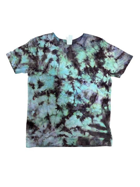 Toddler 3T Green and Brown Scrunch Ice Dye Tie Dye Shirt