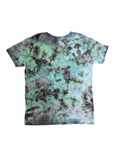 Toddler 3T Green and Brown Scrunch Ice Dye Tie Dye Shirt