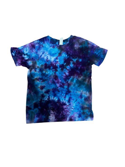 Toddler 3T Black Blue and Purple Scrunch Ice Dye Tie Dye Shirt