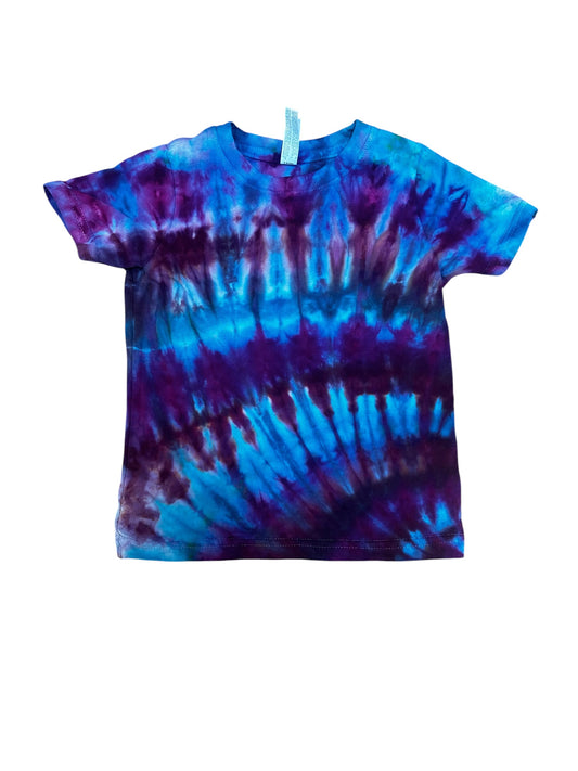 Toddler 3T Black Blue and Purple Spiral Ice Dye Tie Dye Shirt