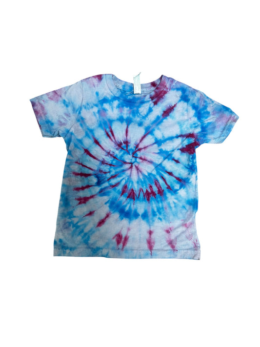 Toddler 3T Blue and Pink Spiral Ice Dye Tie Dye Shirt