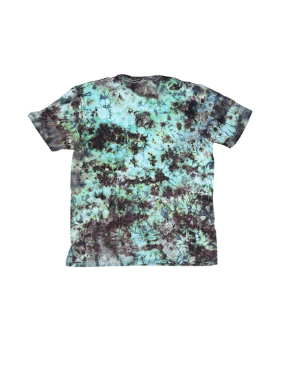 Adult Large Green And Brown Scrunch Ice Dye Tie Dye Shirt