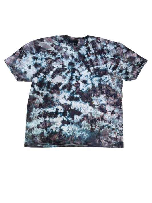 Adult 2XL Black and Purple Scrunch Ice Dye Tie Dye Shirt