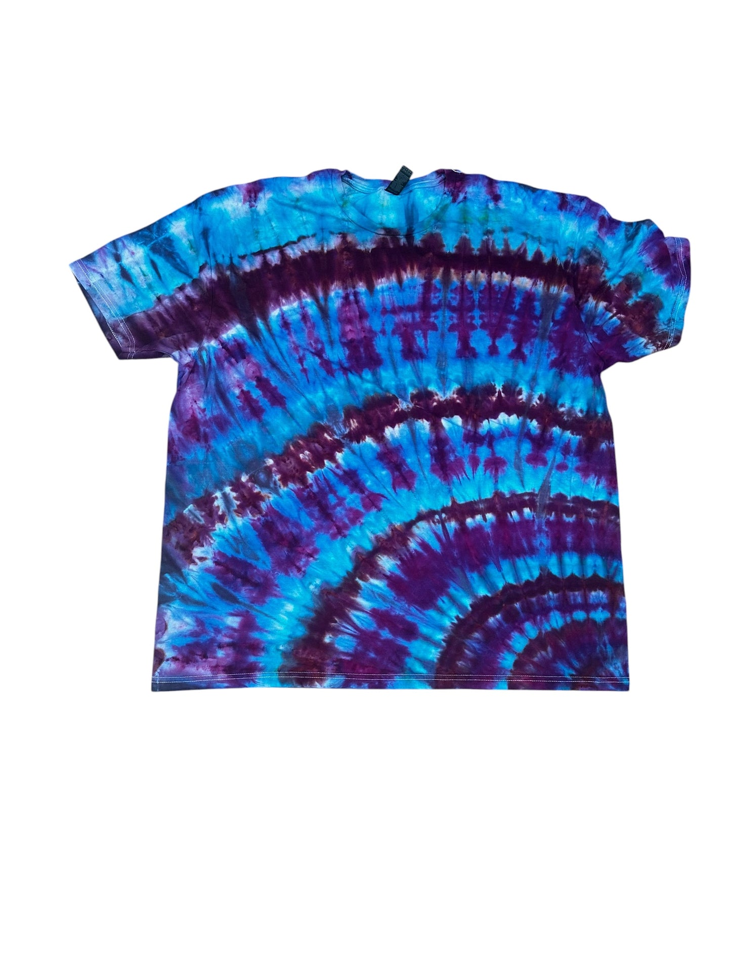 Adult 2XL Blue and Purple Spiral Ice Dye Tie Dye Shirt