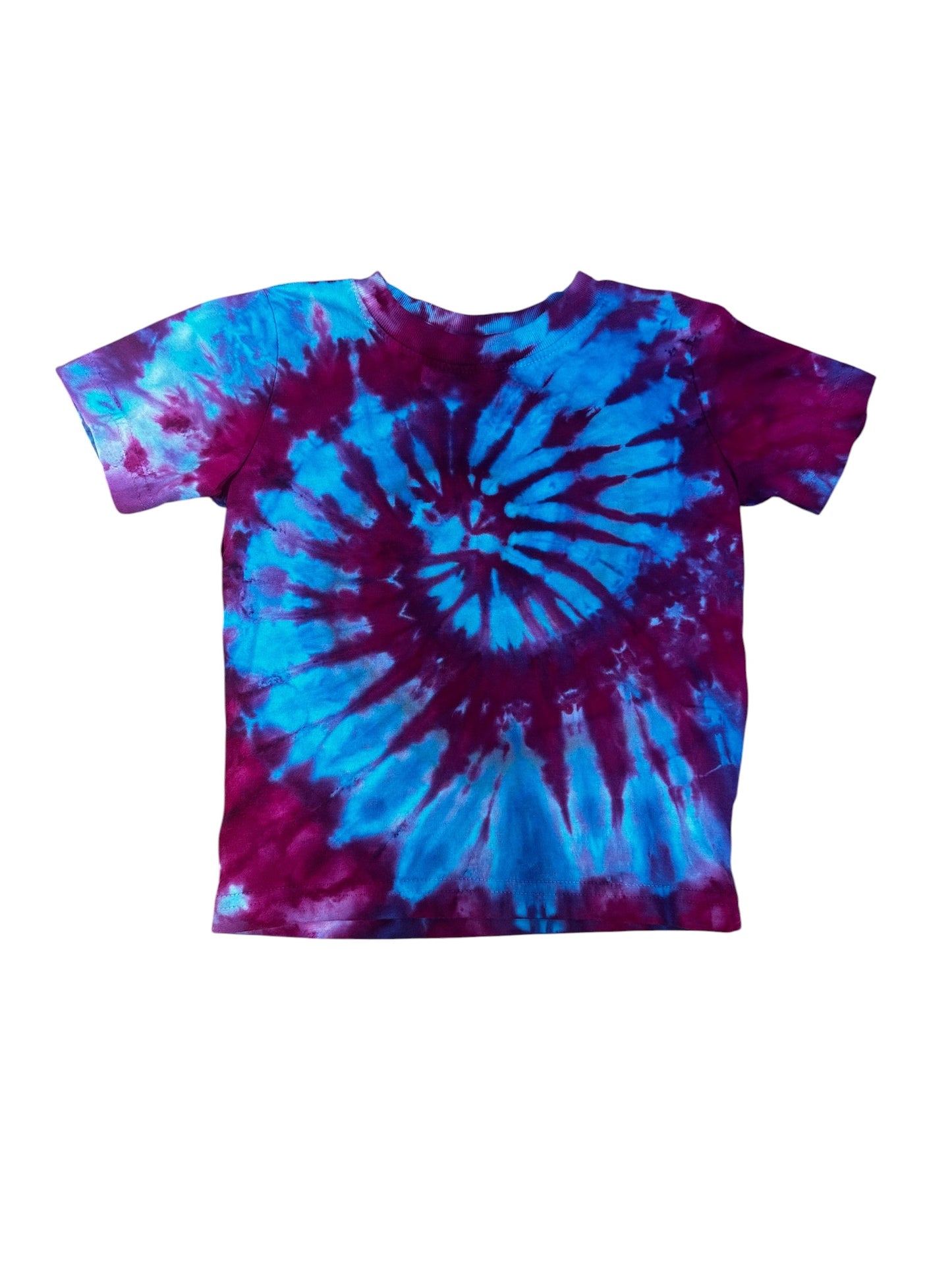 Toddler 2T Blue and Purple Spiral Ice Dye Tie Dye Shirt