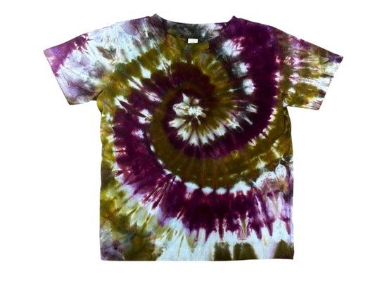 Toddler 3T Green and Purple Spiral Ice Dye Tie Dye Shirt