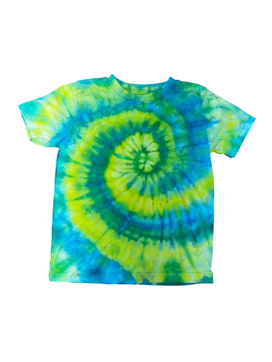 Toddler 4T Blue and Green SpiralIce Dye Tie Dye Shirt