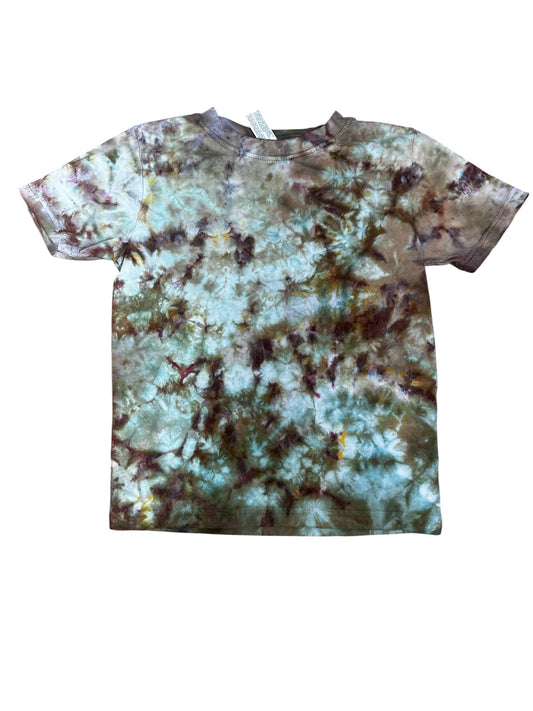 Toddler 4T Blue and Brown Scrunch Ice Dye Tie Dye Shirt