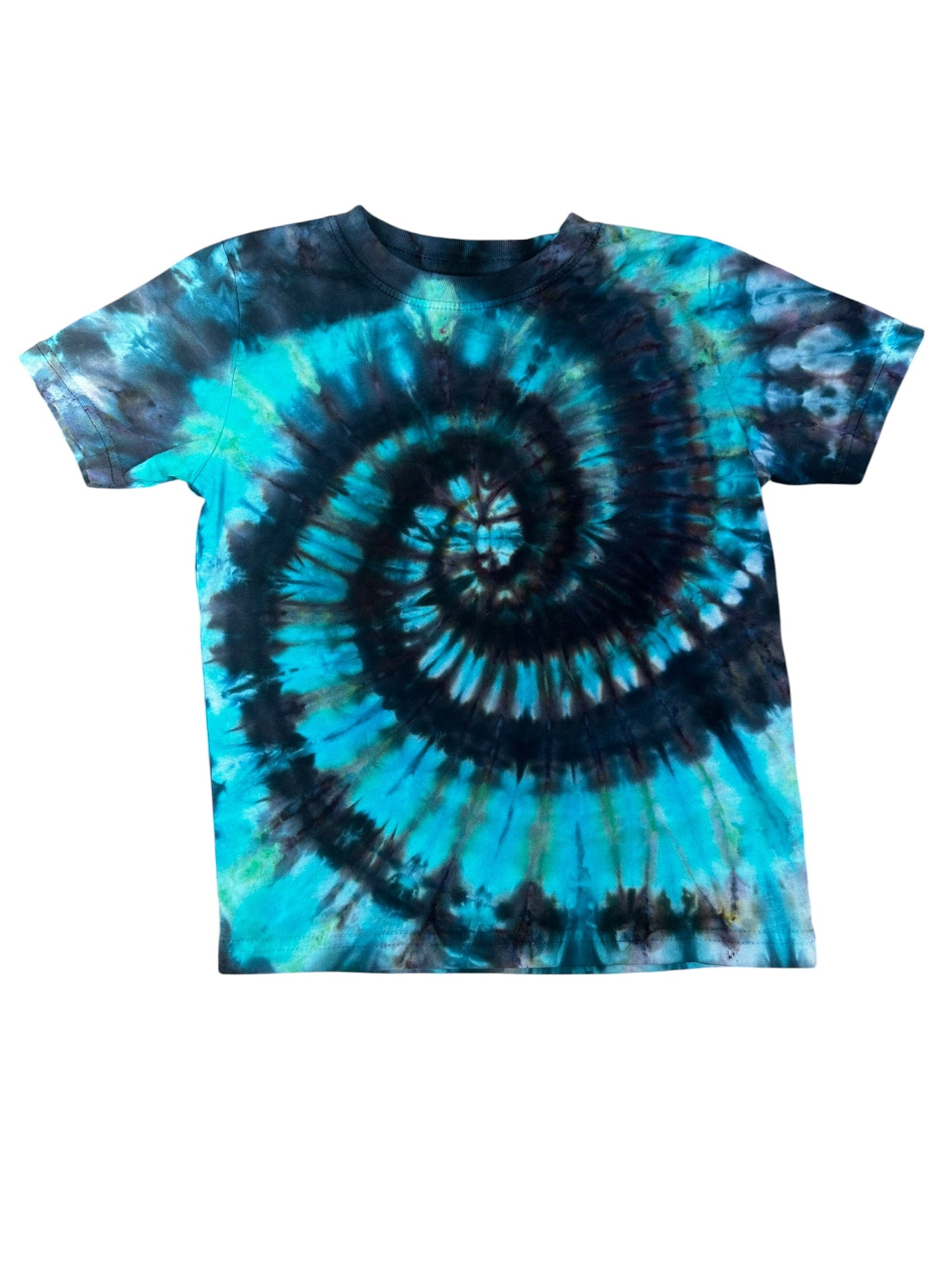Toddler 4T Blue and Black Spiral Ice Dye Tie Dye Shirt