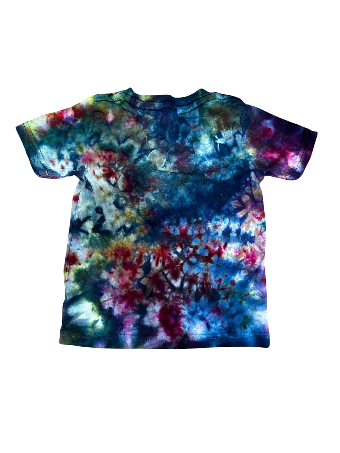 Toddler 2T Purple Blue Green and Yellow Scrunch Ice Dye Tie Dye Shirt
