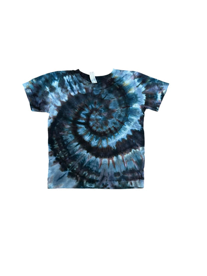 Toddler 3T Black and Gray Spiral Ice Dye Tie Dye Shirt