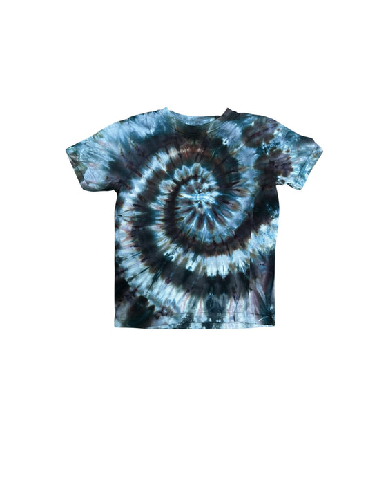 Toddler 4T Black and Gray Spiral Ice Dye Tie Dye Shirt