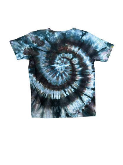 Toddler 4T Black and Gray Spiral Ice Dye Tie Dye Shirt
