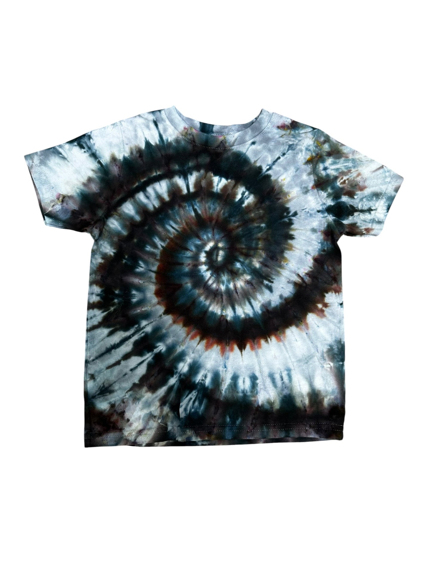 Toddler 5T Black and Gray Spiral Ice Dye Tie Dye Shirt