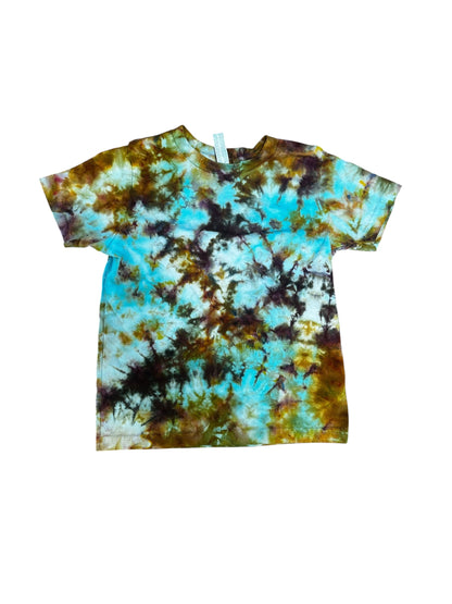 Toddler 4T Blue Black and Brown Scrunch Ice Dye Tie Dye Shirt