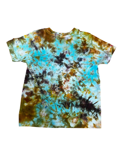 Toddler 4T Blue Black and Brown Scrunch Ice Dye Tie Dye Shirt
