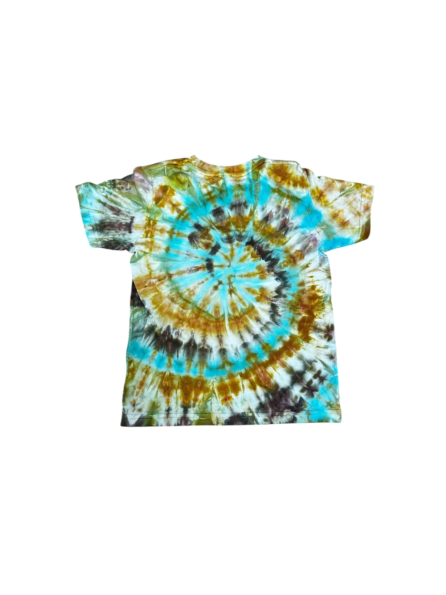 Toddler 5T Black Brown and Blue Spiral Ice Dye Tie Dye Shirt