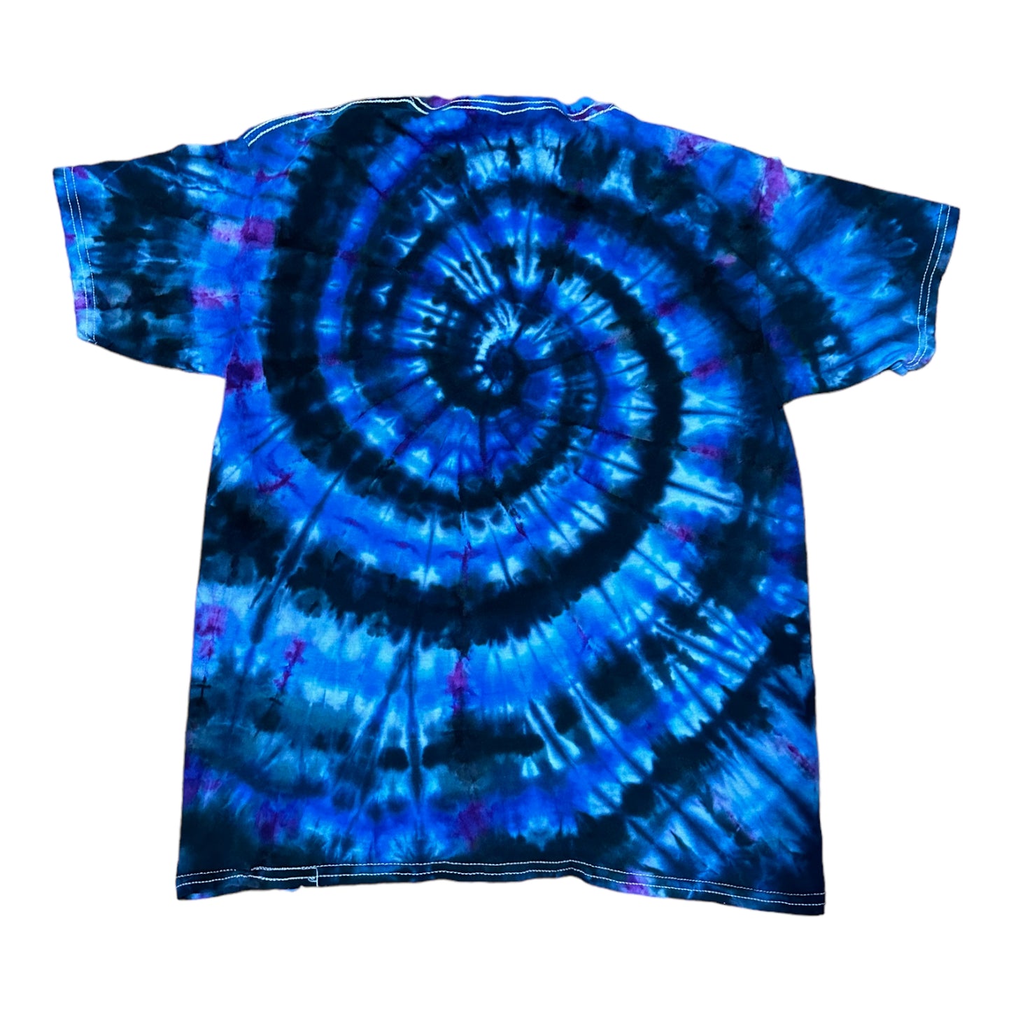Youth XL Blue and Black Spiral Ice Dye Tie Dye