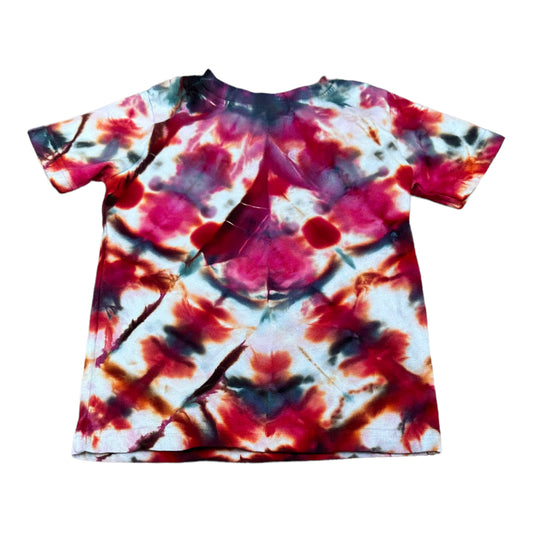 Toddler 2T Red and Black "V" Ice Dye Tie Dye Shirt