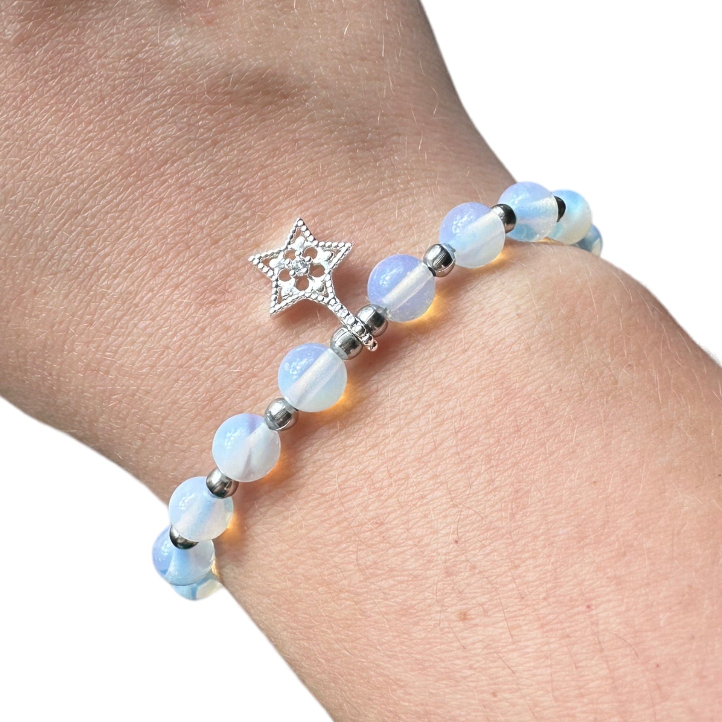 Opalite Adjustable Moon/Star Crystal Bracelet