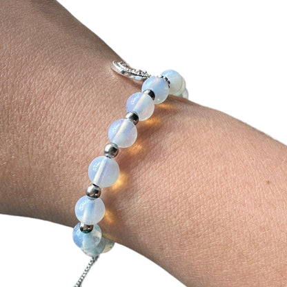 Opalite Adjustable Moon/Star Crystal Bracelet