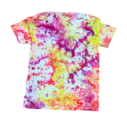 Adult Medium Purple Yellow and Orange Scrunch ice Dye Tie Dye Shirt