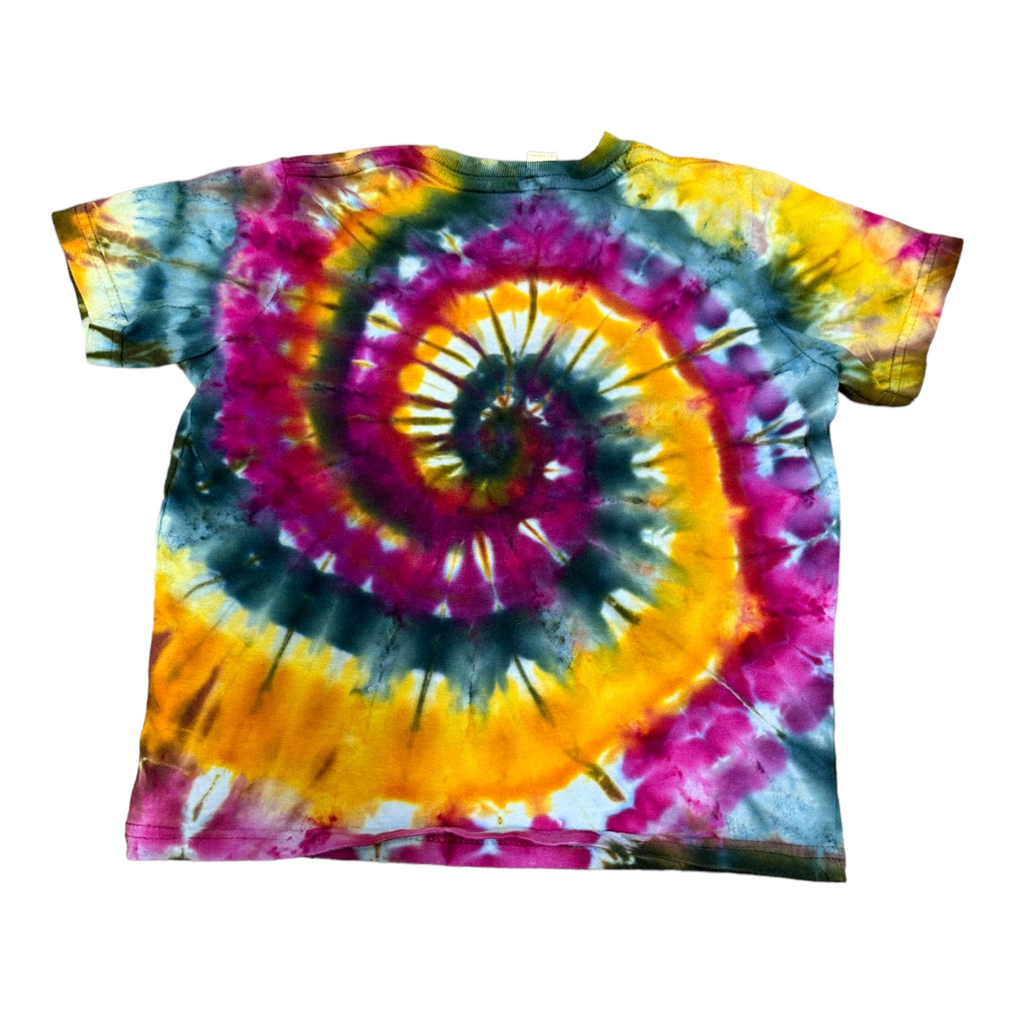 Toddler 4T Golden Yellow Black/Blue and Purple Spiral Ice Dye Tie Dye Shirt