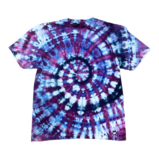 Adult Medium Purple Hues Spiral Ice Dye Tie Dye Shirt