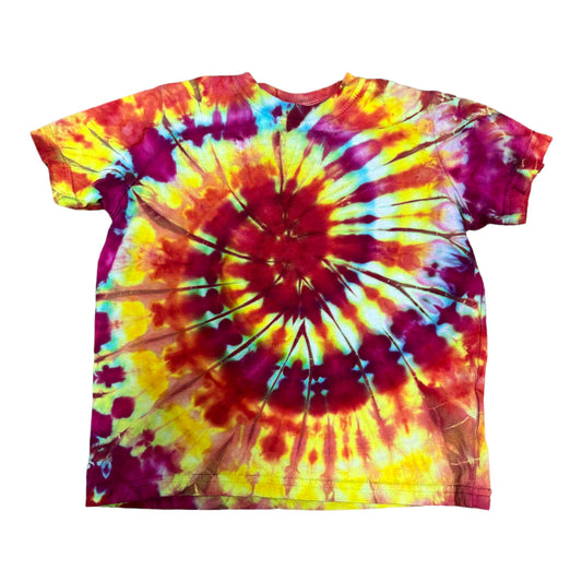 Toddler 4T Blue Yellow Orange and Purple Spiral Ice Dye Tie Dye Shirt
