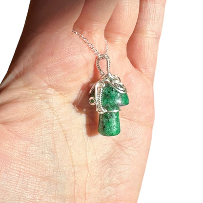 Sterling Silver | 14KT Gold Filled Ruby Zoisite Wire Wrapped Crystal Pendant