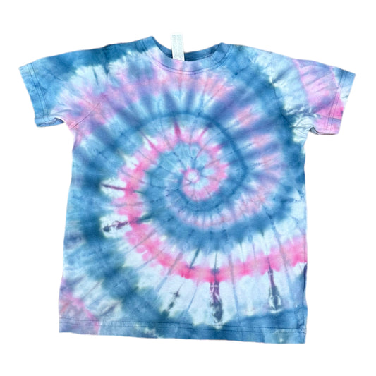 Toddler 4T Pink and Blue Spiral Ice Dye Tie Dye Shirt
