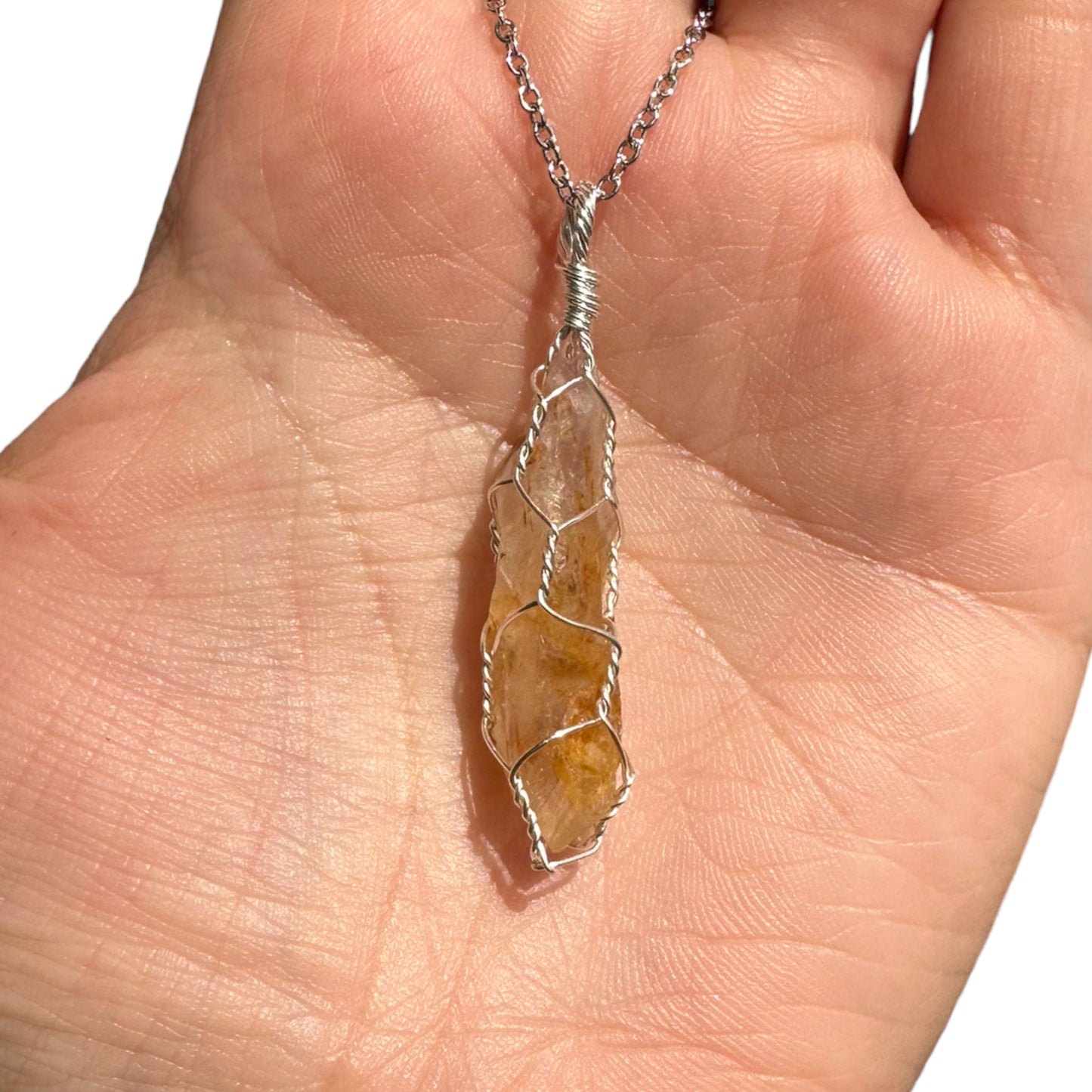 Sterling Silver | 14KT Gold Filled Wire Wrapped Raw Golden Healer Caged Pendant