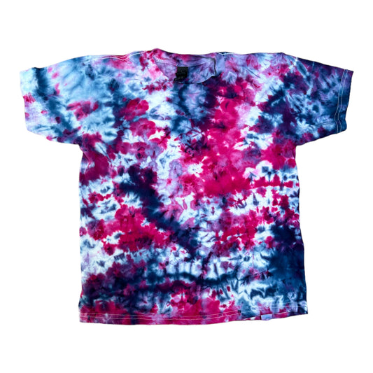 Youth Medium Blue and Purple Scrunch Ice Dye Tie Dye Shirt