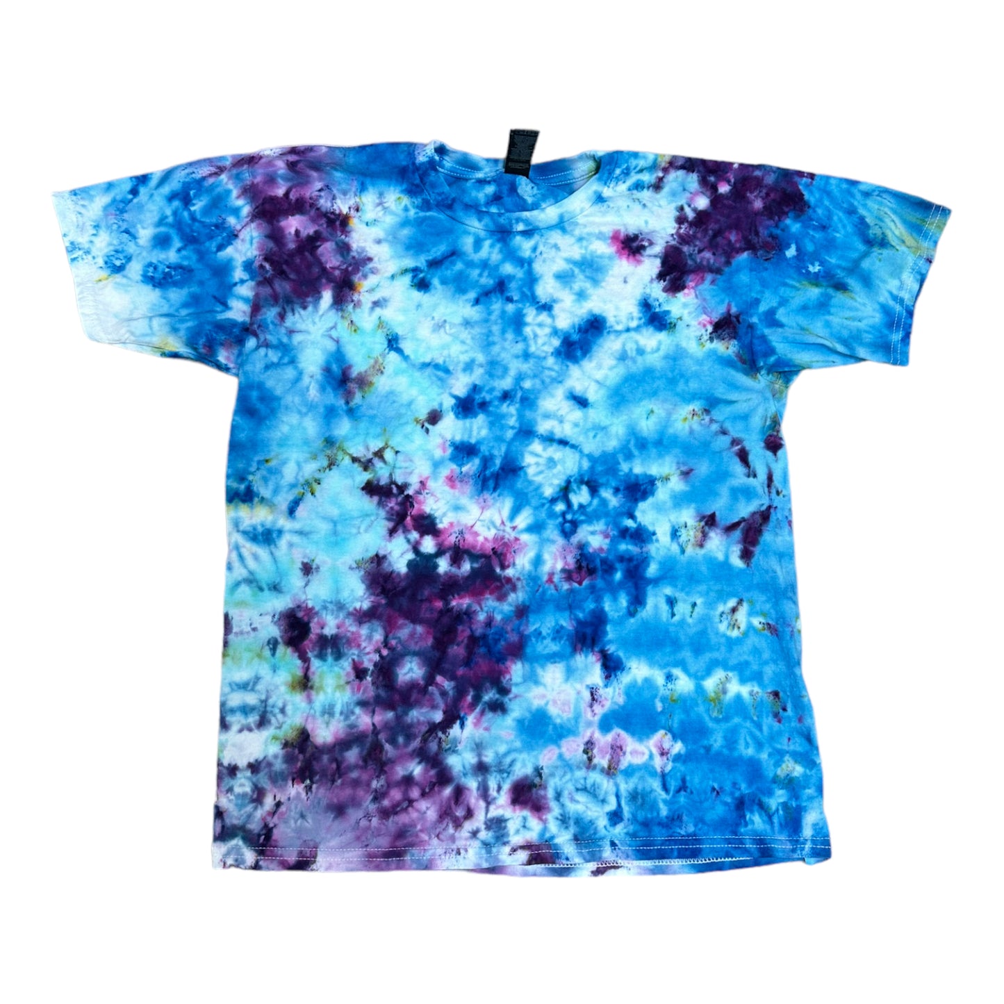 Youth XL Purple and Blue Scrunch Ice Dye Tie Dye Shirt
