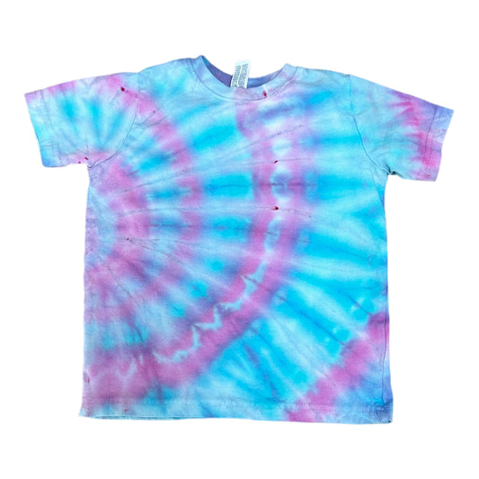 Toddler 3T  Blue and Pink Side Spiral Ice Dye Tie Dye Shirt