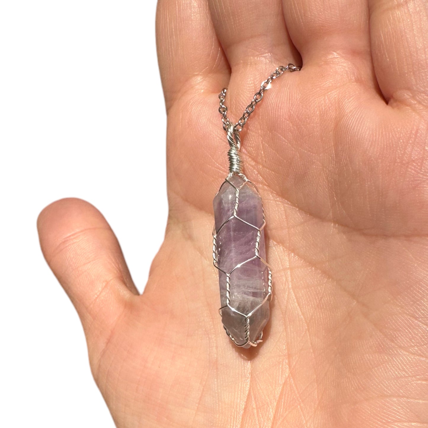 Sterling Silver | 14KT Gold Filled Cage Fluorite Crystal Pendant