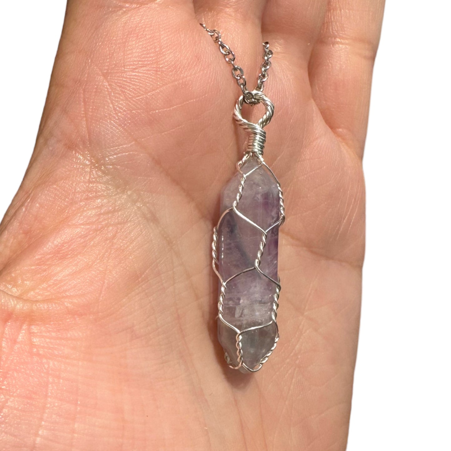 Sterling Silver | 14KT Gold Filled Cage Fluorite Crystal Pendant