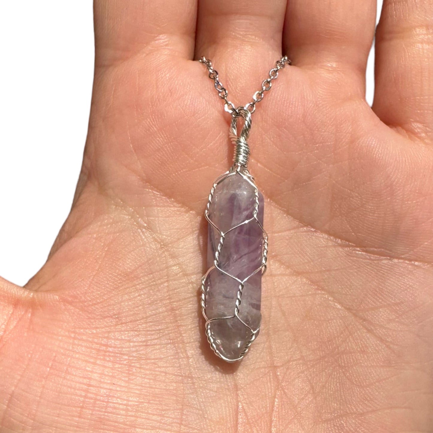 Sterling Silver | 14KT Gold Filled Cage Fluorite Crystal Pendant