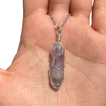 Sterling Silver | 14KT Gold Filled Cage Fluorite Crystal Pendant