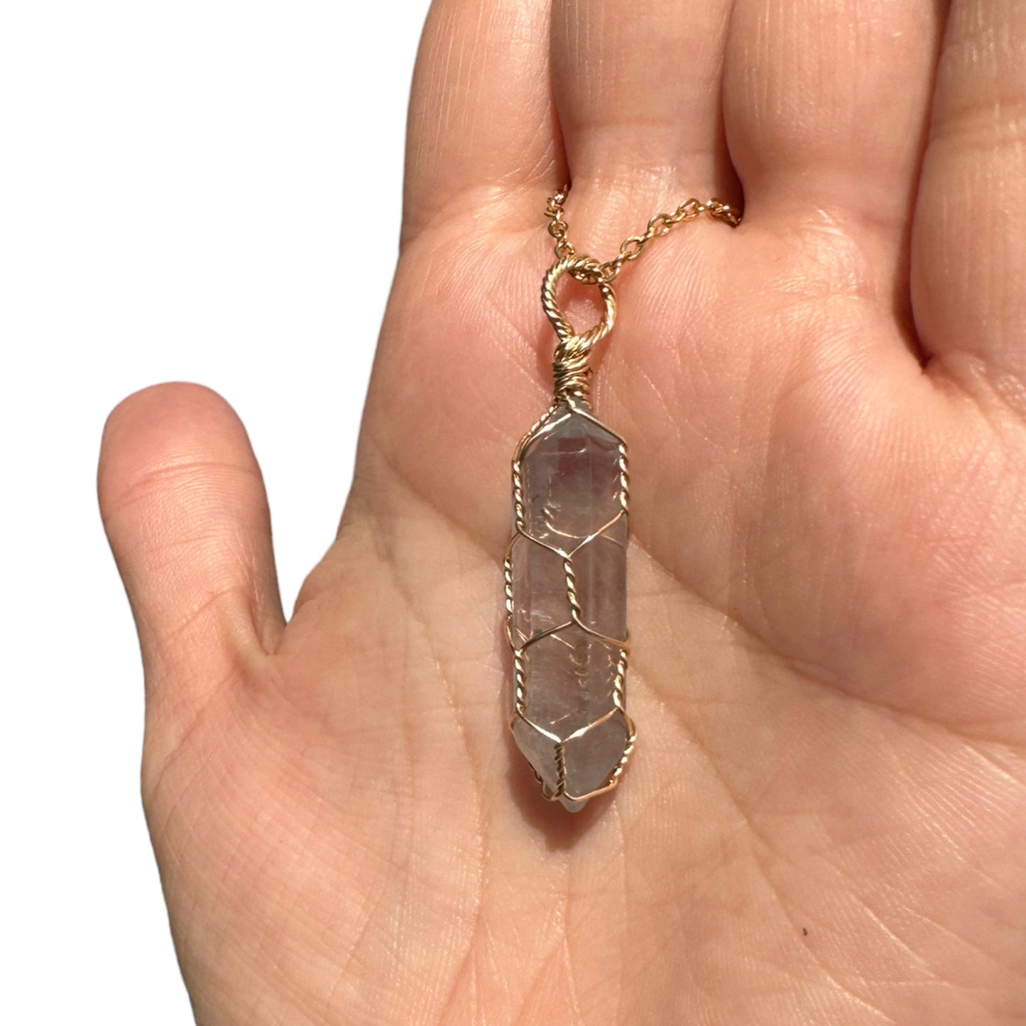 Sterling Silver | 14KT Gold Filled Cage Fluorite Crystal Pendant