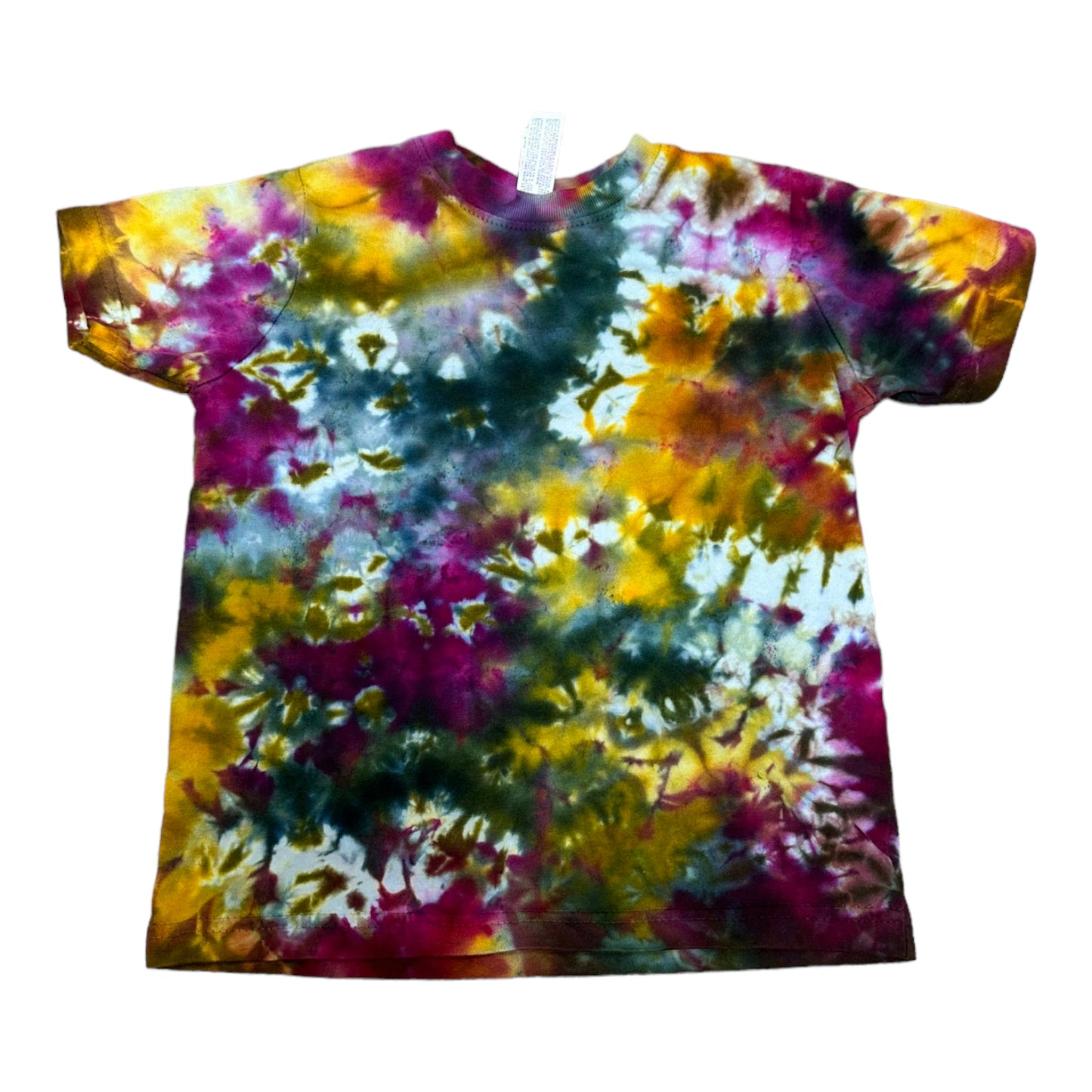 Toddler 3T Teal Yellow and Purple Scrunch Ice Dye Tie Dye Shirt