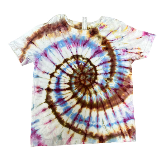 Toddler 4T Brown Blue and Purple Spiral Ice Dye Tie Dye Shirt