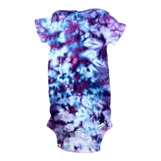 Infant 18 Months Purple Hues Scrunch Ice Dye Tie Dye Onesie