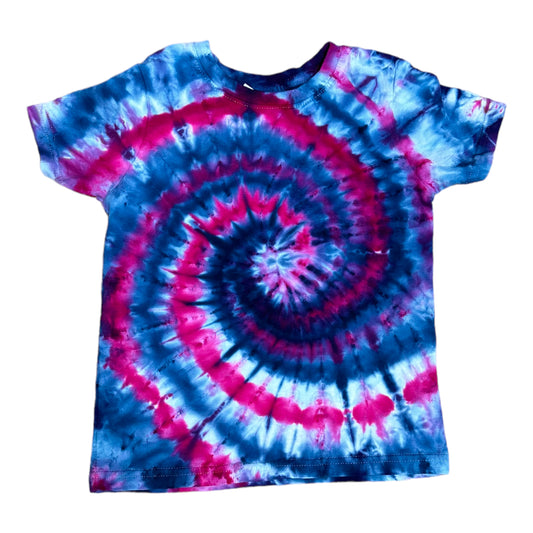 Toddler 4T Blue and Purple Spiral Ice Dye Tie Dye Shirt