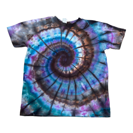 Toddler 3T Brown Black Blue and Purple Spiral Ice Dye Tie Dye Shirt