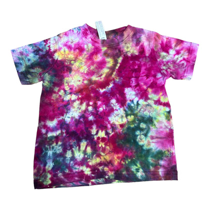 Toddler 2T Purple Yellow and Black Scrunch Ice Dye Tie Dye Shirt